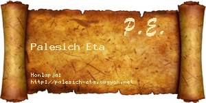 Palesich Eta névjegykártya